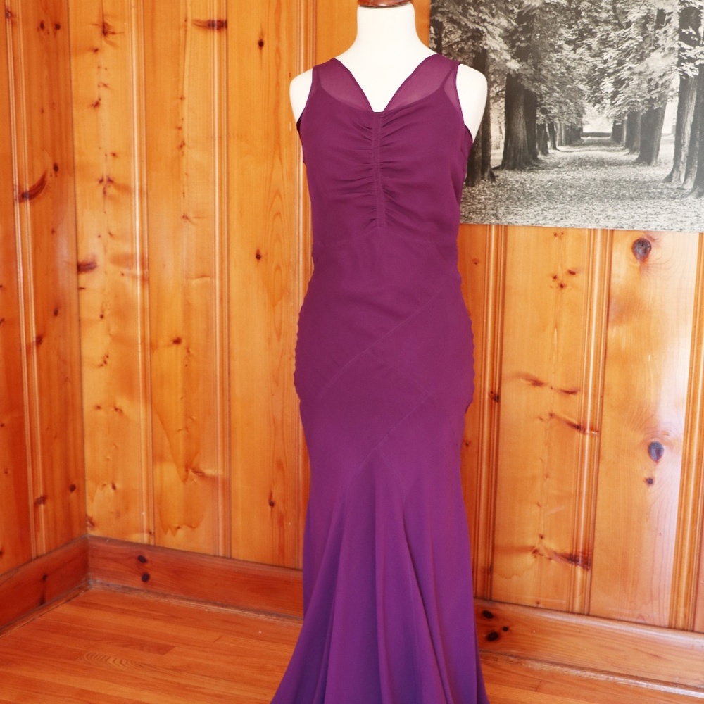 Rare Trashy Diva Deco Gown Dress Purple Silk 30s